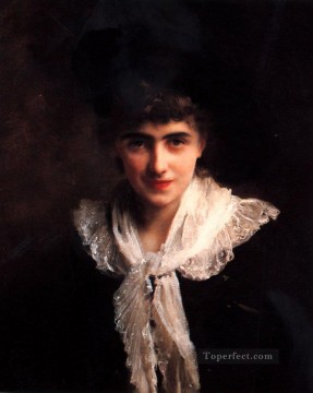  Gustav Obras - Retrato de una dama dama Gustave Jean Jacquet